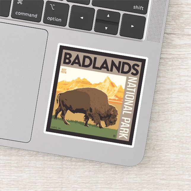 Badlands nationalpark | Buffalo Klistermärken (Detalj)