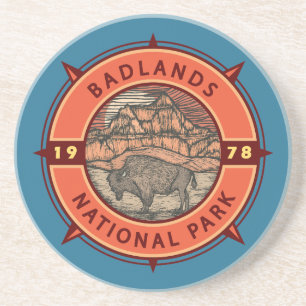 Badlands nationalpark Buffalo Retro Compass Underlägg