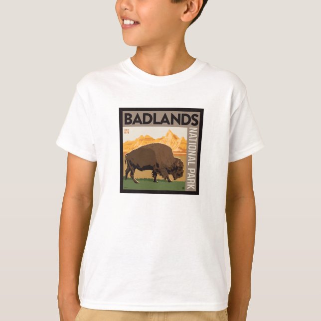 Badlands nationalpark | Buffalo T Shirt (Framsida)