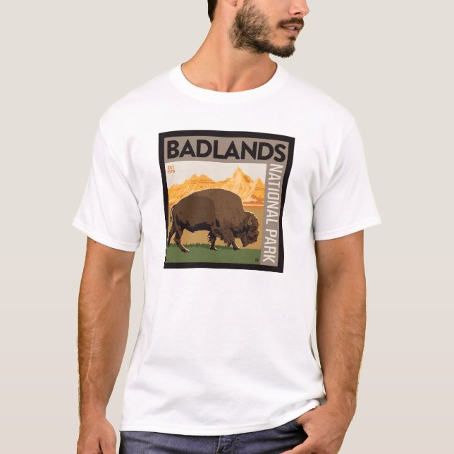 Badlands nationalpark | Buffalo T Shirt (Framsida)