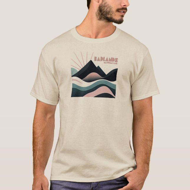 Badlands nationalpark Färgad Backe T Shirt (Framsida)