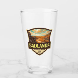 Badlands nationalpark Illustration Retro Glaskopp
