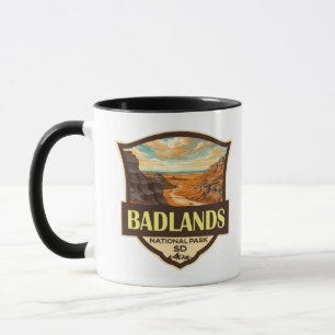 Badlands nationalpark Illustration Retro Mugg