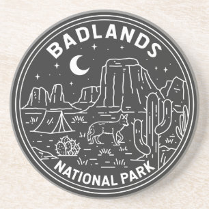 Badlands nationalpark Landcape Monoline Underlägg