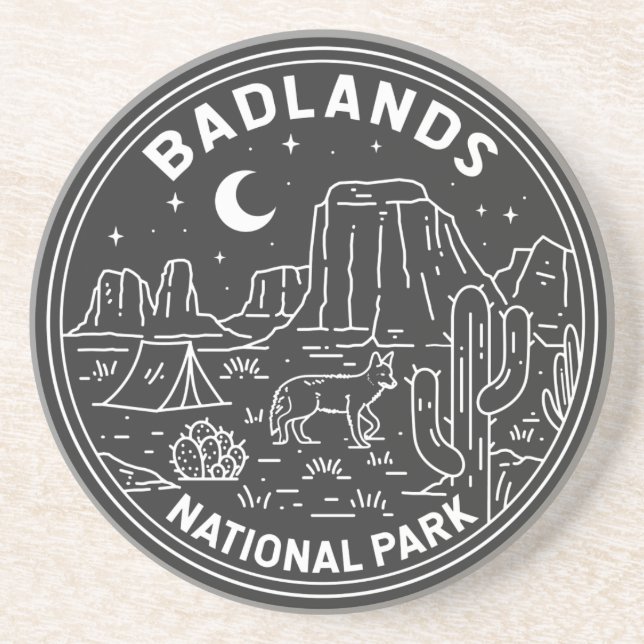 Badlands nationalpark Landcape Monoline Underlägg (Framsidan)