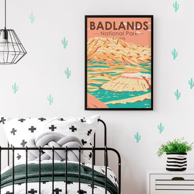 Badlands nationalpark Landcape Vintage affisch (Skapare uppladdad)