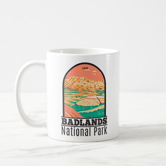 Badlands nationalpark Landcape Vintage Kaffemugg (Vänster)