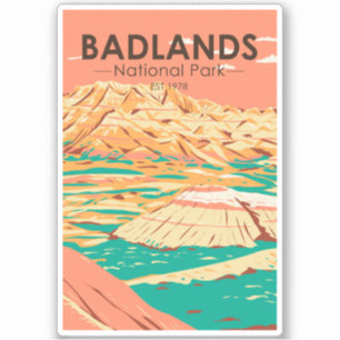 Badlands nationalpark Landcape Vintage Klistermärken