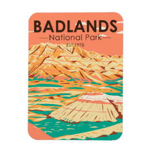 Badlands nationalpark Landcape Vintage Magnet