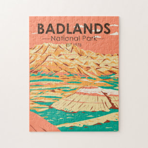 Badlands nationalpark Landcape Vintage Pussel