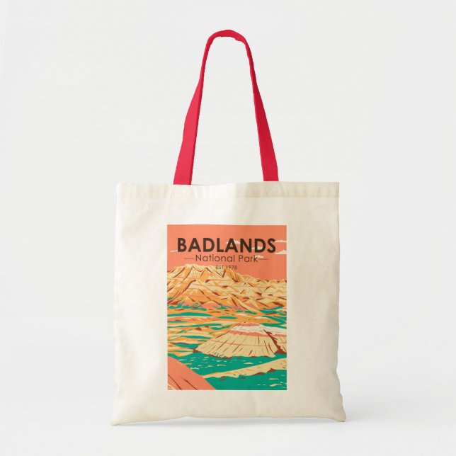 Badlands nationalpark Landcape Vintage Tygkasse (Framsidan)