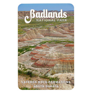 Badlands nationalpark Landcape Watercolor Magnet