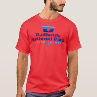 Badlands nationalpark Retro Badge Arrowhad Blue T Shirt