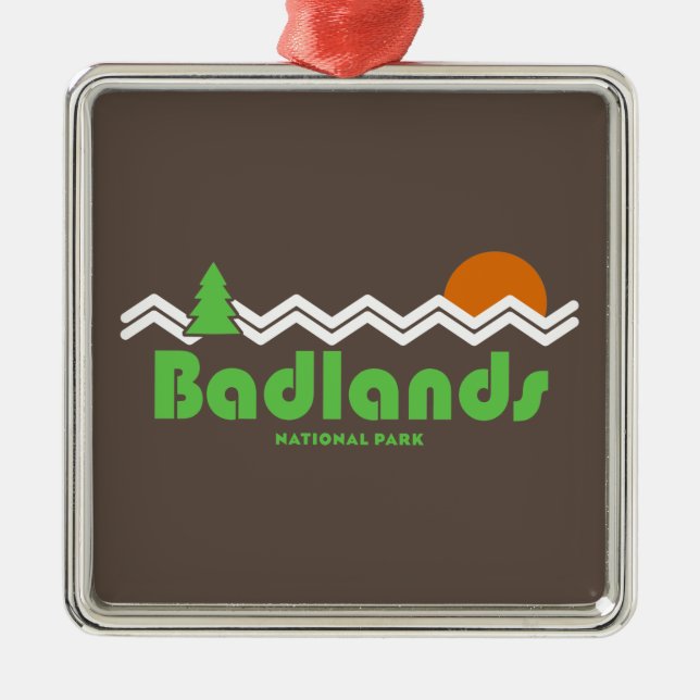 Badlands nationalpark Retro Julgransprydnad Metall (Framsidan)