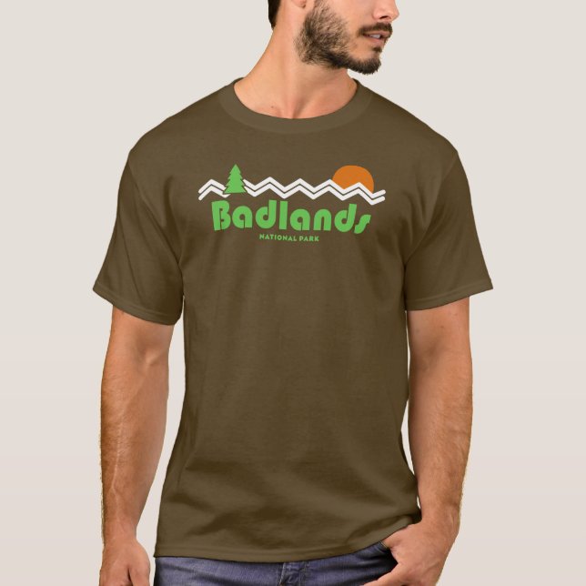 Badlands nationalpark Retro T Shirt (Framsida)