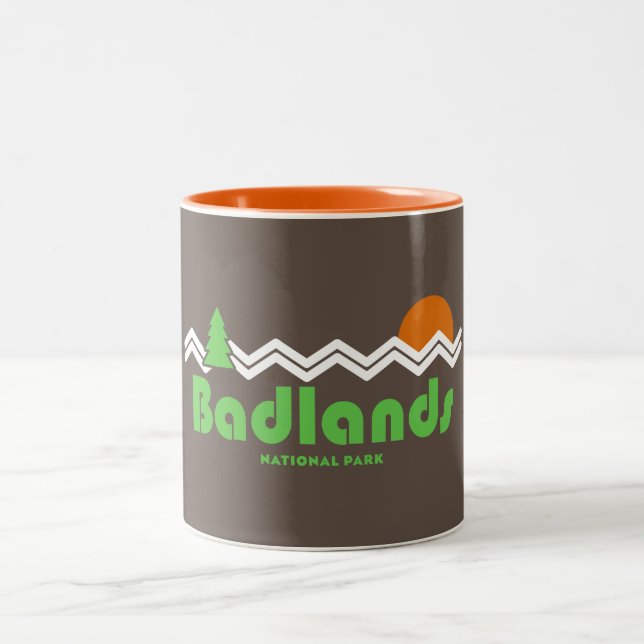 Badlands nationalpark Retro Två-Tonad Mugg (Center)