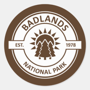 Badlands nationalpark runt klistermärke