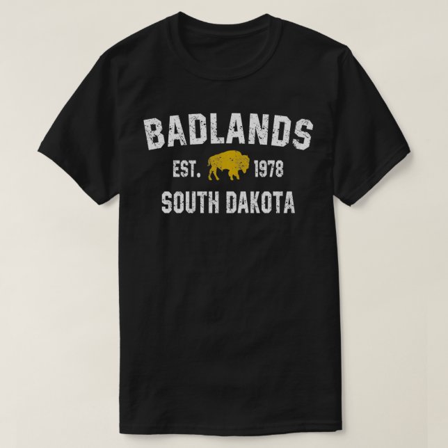 Badlands nationalpark South Dakota Hiking Distres T Shirt (Design framsida)