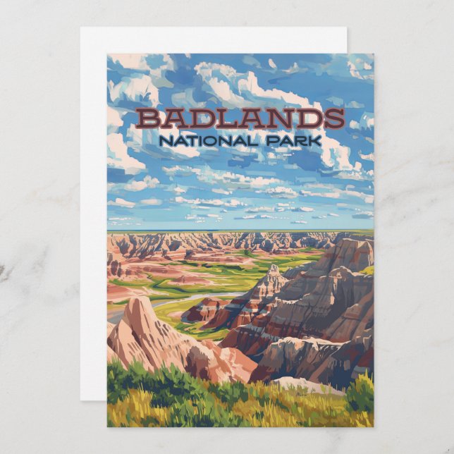 Badlands nationalpark South Dakota Landscape (Fram/baksida)