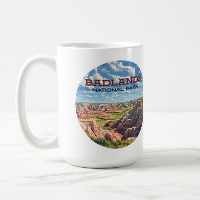 Badlands nationalpark South Dakota Landscape Kaffemugg (Vänster)