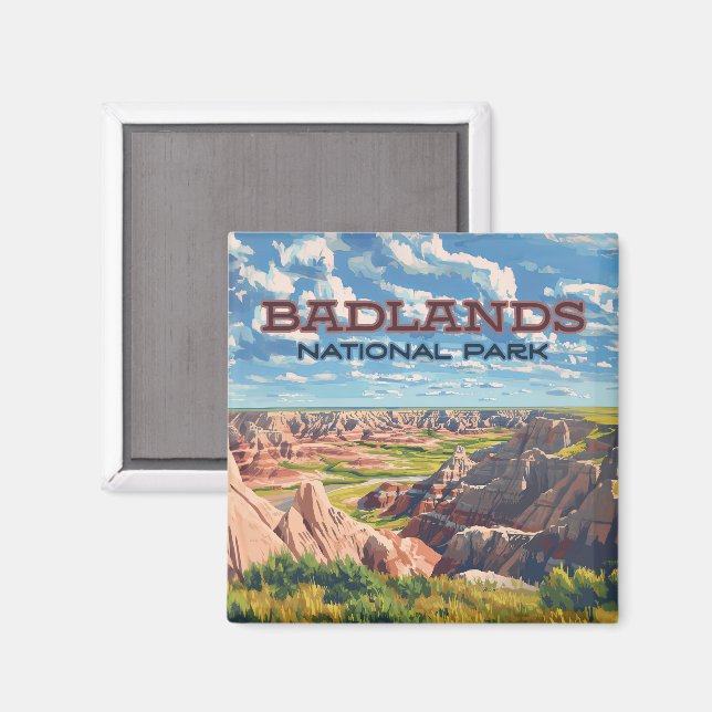 Badlands nationalpark South Dakota Landscape Magnet (Front/Back)