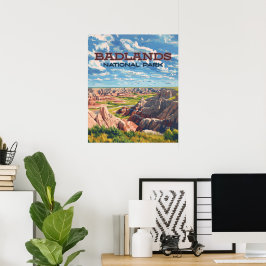 Badlands nationalpark South Dakota Landscape Poster