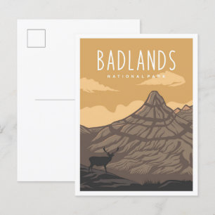 Badlands nationalpark South Dakota USA Travel Vykort
