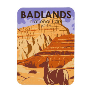 Badlands nationalpark South Dakota Vintage Magnet