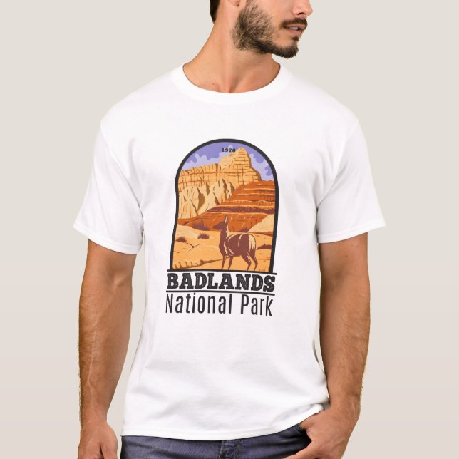 Badlands nationalpark South Dakota Vintage T Shirt (Framsida)