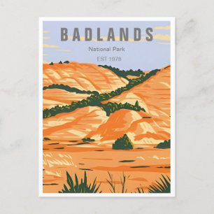Badlands nationalpark South Dakota Vintage Vykort
