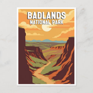 Badlands nationalpark South Dakota Vintage Vykort