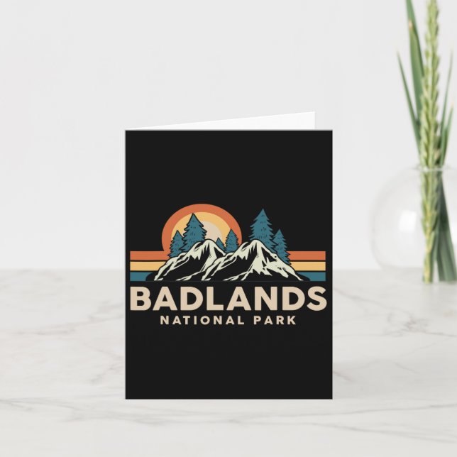 Badlands nationalpark Souvenir Hiking Camping Out Kort (Framsida)