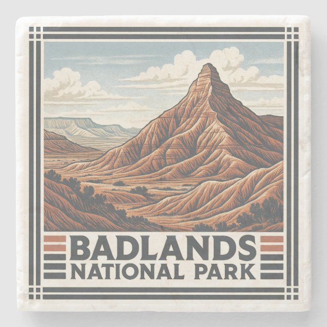 Badlands nationalpark stenunderlägg (Framsidan)