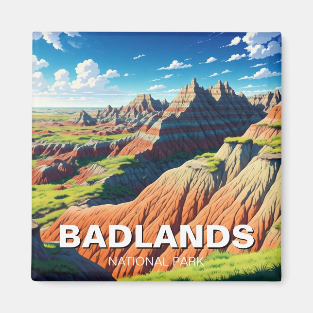 Badlands nationalpark Travel Magnet (Framsidan)