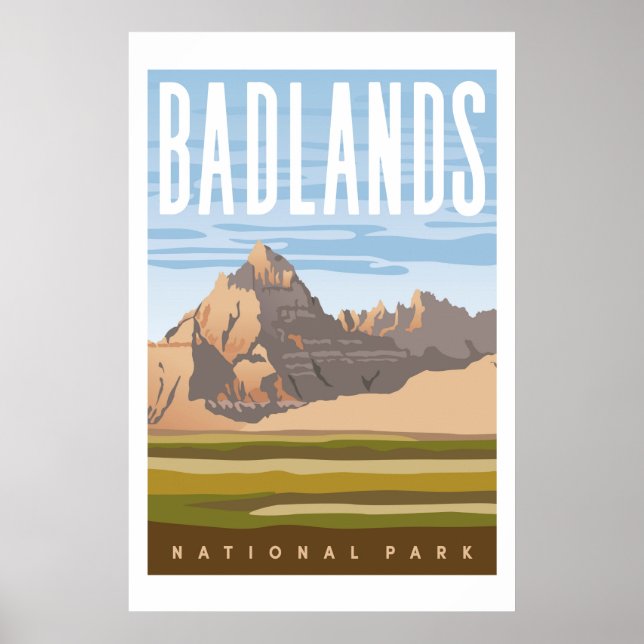 Badlands nationalpark Travel Poster Skriv ut (Framsidan)