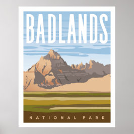 Badlands nationalpark Travel Poster Skriv ut