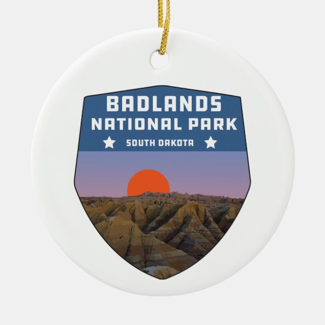 Badlands nationalpark vilderness South dakota Julgransprydnad Keramik (Framsidan)