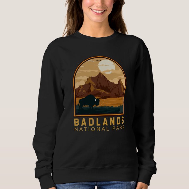 Badlands nationalpark Vintage Emblem T Shirt (Framsida)
