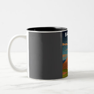 Badlands nationalpark Vintage Minimal Retro Trave Två-Tonad Mugg