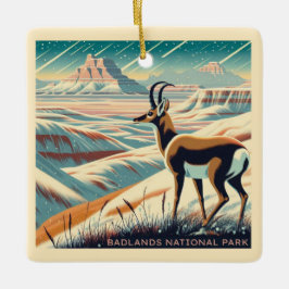 Badlands nationalpark Winter Souvenir Gift Julgransprydnad Keramik