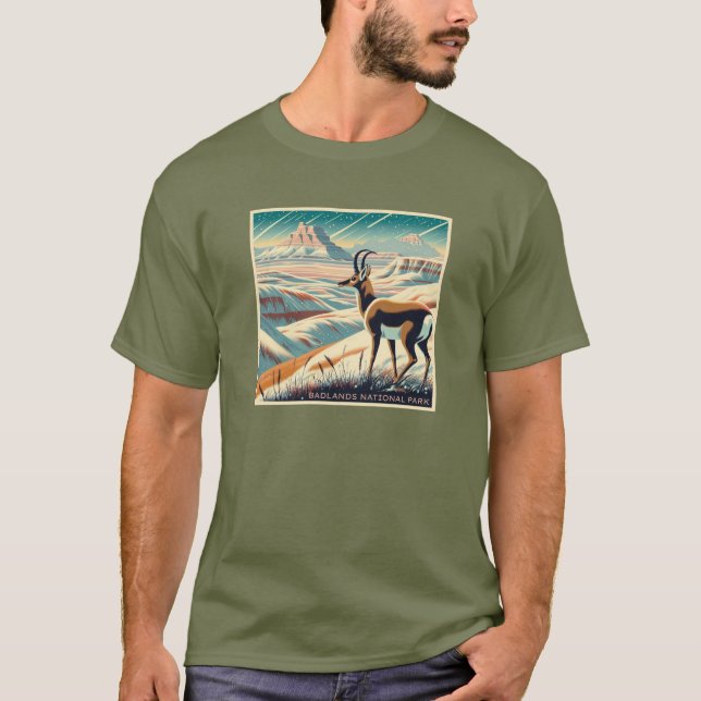 Badlands nationalpark Winter Souvenir Gift T Shirt (Framsida)