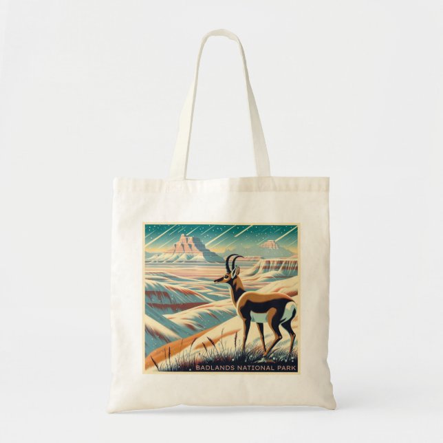 Badlands nationalpark Winter Souvenir Gift Tygkasse (Framsidan)
