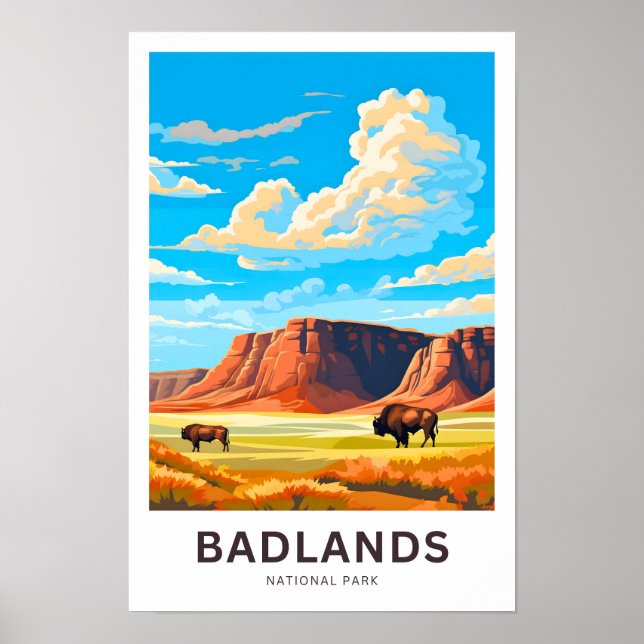 Badlands nationalparksreserext poster (Framsidan)