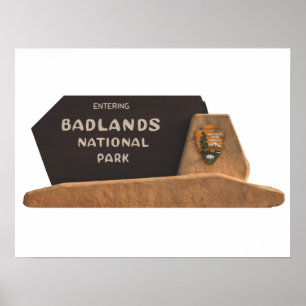 Badlands nationalparkssignatur poster