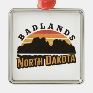 Badlands North Dakota Retro Julgransprydnad Metall