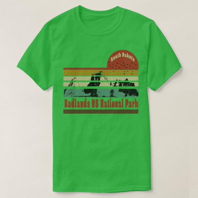 Badlands US National Park South Dakota Distress T Shirt (Design framsida)