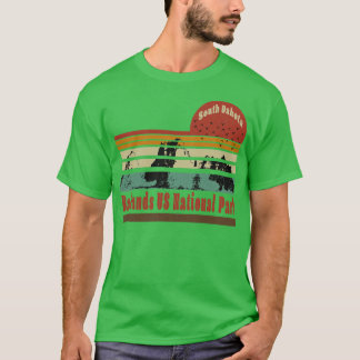 Badlands US National Park South Dakota Distress T Shirt