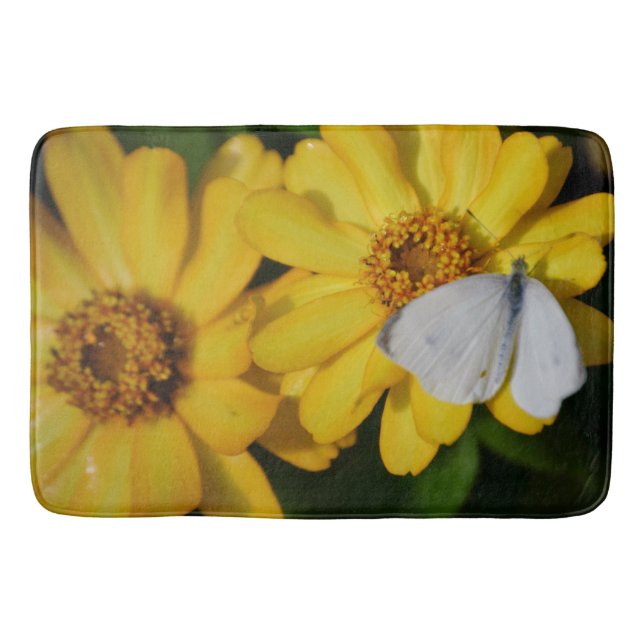 Badmatta/daisy och fjäril badrumsmatta (Framsidan)
