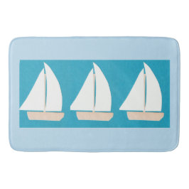 Badmatta med segelbåtdesign badrumsmatta