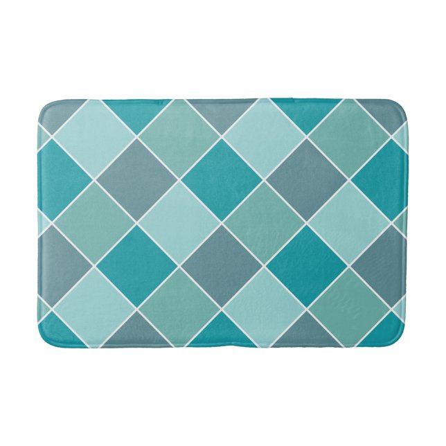 Badmattor i Aqua Tile Mönster Badrumsmatta (Framsidan)